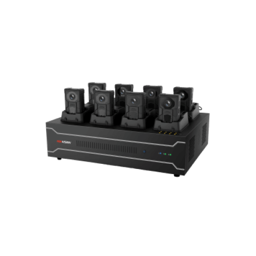 Estación de Acoplamiento para Cámaras Corporales DS-MH4172I / Carga y Recopilación de Datos para 8 Cámaras / 4 HDD de 2 TB a 6 TB / Interfaz USB 3.0 y Ethernet / Compatible con Windows 10