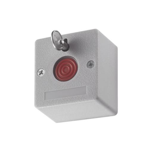 Botón de Pánico Cableado / Compatible con Cualquier Panel de Alarma / LLave de Seguridad / NA/NC / Material Retardante al Fuego (ABS)