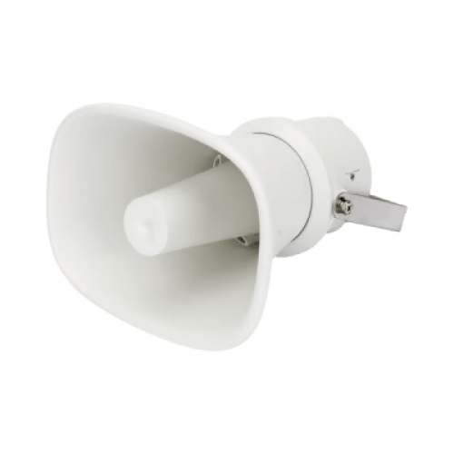Altavoz Tipo Trompeta | 5 Watts - 30 Watts | Color Blanca | 100 V / 70 V | Material ABS | IP65 | Requiere amplificador