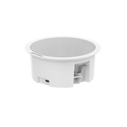 Bocina (Altavoz) IP con Bluetooth | Montaje en Plafón | 3 Watts | PoE+ | Biblioteca de Audios Pregrabados | Entrada de alarma | Hik-Connect / HikCentral Profesional | Compatible con Bocinas secundarias 