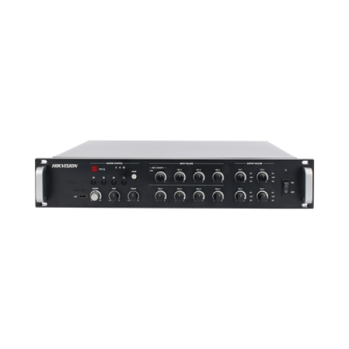 Amplificador de Red |  4 Zonas de 250W | 100V/70v | Calendarización de eventos | Biblioteca de Materiales de Audio | Entrada de Alarma | Hik-Connect /Hikcentral profesional 