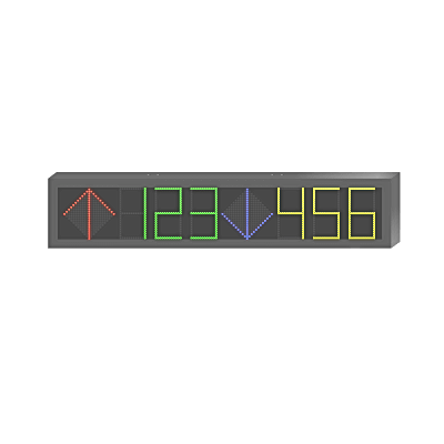 Panel LED de Estacionamiento Hikvision / 6 Dígitos con 2 Flechas / 7 Colores RGB / Comunicación RS485 y RJ45 / Display en Tiempo Real / Iconos Especiales / Montaje por Suspensión