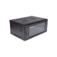 Gabinete para Montaje en Pared - Piso / Puerta de Cristal Templado / Cuerpo Fijo / 4 Unidades de Rack / 19