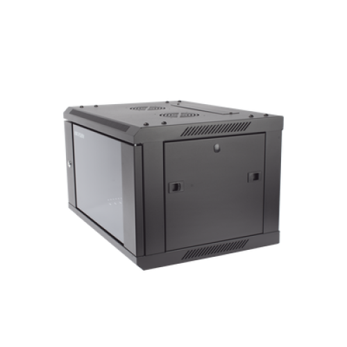 Gabinete para Montaje en Pared - Piso / Puerta de Cristal Templado / Cuerpo Fijo / 6 Unidades de Rack / 19