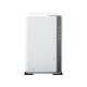 NAS DiskStation DS223j | 2 Bahías | CPU Realtek RTD1619B 1.7 GHz | 1 GB DDR4 | Puerto 1GbE RJ-45 | USB 3.2 Gen 1 | Compatible con HDD y SSD | Synology DSM | RAID 0, 1, JBOD | SMB, AFP, NFS, FTP | Vigilancia IP