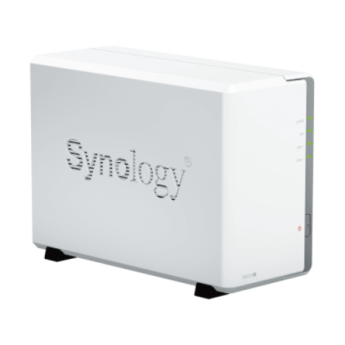 NAS DiskStation DS223j | 2 Bahías | CPU Realtek RTD1619B 1.7 GHz | 1 GB DDR4 | Puerto 1GbE RJ-45 | USB 3.2 Gen 1 | Compatible con HDD y SSD | Synology DSM | RAID 0, 1, JBOD | SMB, AFP, NFS, FTP | Vigilancia IP