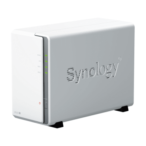 NAS DiskStation DS223j | 2 Bahías | CPU Realtek RTD1619B 1.7 GHz | 1 GB DDR4 | Puerto 1GbE RJ-45 | USB 3.2 Gen 1 | Compatible con HDD y SSD | Synology DSM | RAID 0, 1, JBOD | SMB, AFP, NFS, FTP | Vigilancia IP