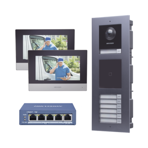 KIT de Videoportero IP para 7 DEPARTAMENTOS con llamada a App de Smartphone y Lector de Tarjetas EM / 2da Generación (Modular) / Montaje para EMPOTRAR incluido KIT de Videoportero IP para 7 DEPARTAMENTOS con llamada a App de Smartphone y Lector de Tarjetas EM / 2da Generación (Modular) / Montaje para EMPOTRAR incluido