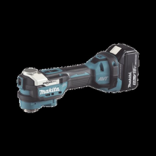 Multiherramienta Oscilante Inalámbrica de 18V, incluye 2 Baterías  BL1850B de 5.0 A, Cargador DC18RC, Accesorios y Estuche Makpac