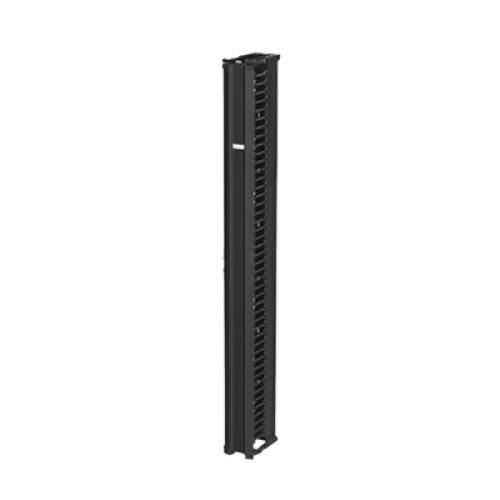 Organizador Vertical CableTek, Sencillo (Solo Frontal), Para Rack Abierto de 45 Unidades, 6 in de Ancho, Color Negro