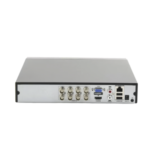 DVR 8 Canales TURBOHD + 4 Canales IP / 5 Megapíxel Lite - 3K Lite / Audio por Coaxitron / ACUSENSE Lite / 1 Bahía de Disco Duro / H.265+ / Salida en Full HD