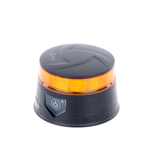 Baliza LED Recargable, Compacta y Discreta, Color Ámbar, Con Montaje Magnético y de Succión