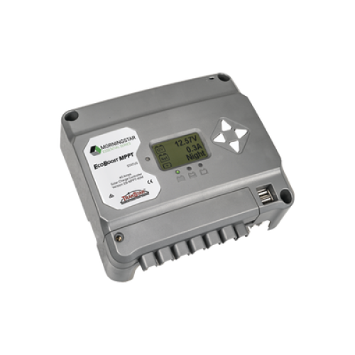 Controlador de Carga Solar MPPT EcoBoost 40 A / Pantalla LCD / 12V y 24V / 2 Puertos USB 3A / Control de Iluminación
