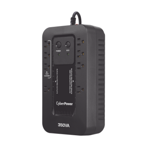 UPS de 350 VA/255 W, Topología Standby con Modo Ahorrador ECO, Entrada 120 Vca NEMA 5-15P, Con 8 Tomas NEMA 5-15R 