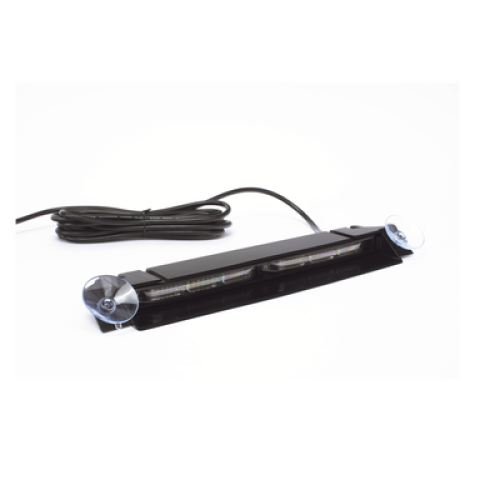 Luz de Visera, 12-24 Vcc con enchufe vehicular, doble cabezal, dual color, ámbar/blanco