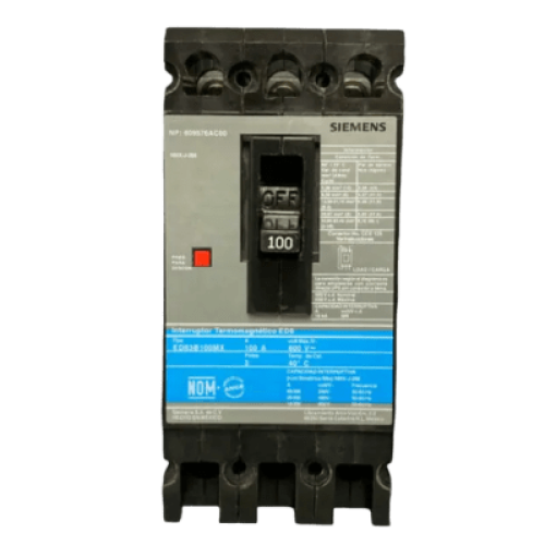 Interruptor Termomagnético ED6 600V 3X100A, Sin zapatas principales.