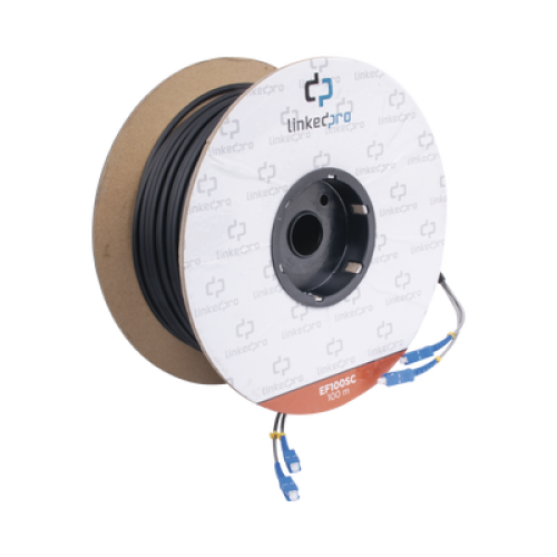 Carrete de Fibra Óptica Monomodo con Conectores SC-SC Duplex, Reforzada con Kevlar, de 100 Metros (328.08 Pies) Carrete de Fibra Óptica Monomodo con Conectores SC-SC Duplex, Reforzada con Kevlar, de 100 Metros (328.08 Pies)