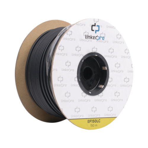 Carrete de Fibra Óptica Monomodo con Conectores LC-LC Duplex, Reforzada con Kevlar, de 150 Metros (492.13 Pies), Para Instalaciones Subterráneas por Tubería