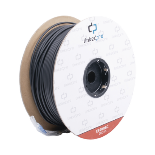 Carrete de Fibra Óptica Monomodo con Conectores SC-SC Duplex, Reforzada con Kevlar, de 200 Metros (656.17 Pies), Para Instalaciones Subterráneas por Tubería