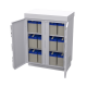 Gabinete de Lámina Galvanizada para Baterías (Hasta 12 Baterías PL110D12) y Equipo de Comunicación. Gabinete de Lámina Galvanizada para Baterías (Hasta 12 Baterías PL110D12) y Equipo de Comunicación.