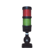 Torre LED Indicadora de estado de 2 niveles color Rojo y Verde, con Buzzer integrado a 85 dB,  a 110-240 VCA con Montaje incluido de 60 mm de diámetro