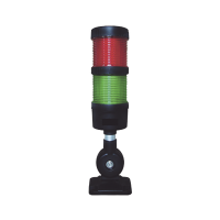 Torre LED Indicadora de estado de 2 niveles color Rojo y Verde, con Buzzer integrado a 85 dB,  a 110-240 VCA con Montaje incluido de 60 mm de diámetro