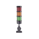 Torre LED Indicadora de estado de 3 niveles color Rojo, Ámbar y Verde, con Buzzer integrado a 85 dB,  a 110-240 VCA con Montaje incluido de 60 mm de diámetro