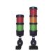 Torre LED Indicadora de estado de 3 niveles color Rojo, Ámbar y Verde, con Buzzer integrado a 85 dB,  a 24 VCD con Montaje incluido de 60 mm de diámetro