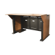 Consola Profesional para Monitoreo | Con Porta PC | Con Tomacorriente | Tapas Removibles | Color Negro y Nogal con Veta | Lamina de Acero Rolado Calibre 18 | Pintura en Polvo Electrostática.