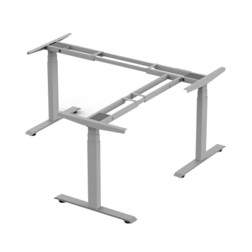 Base de Escritorio Motorizado Profesional Tipo L (3 Columnas) / Altura Ajustable 60-125cm / Estructura Estable / Funcionamiento Suave / 4 Preset de Posiciones / Color Gris / Soporta hasta 150Kg de carga 