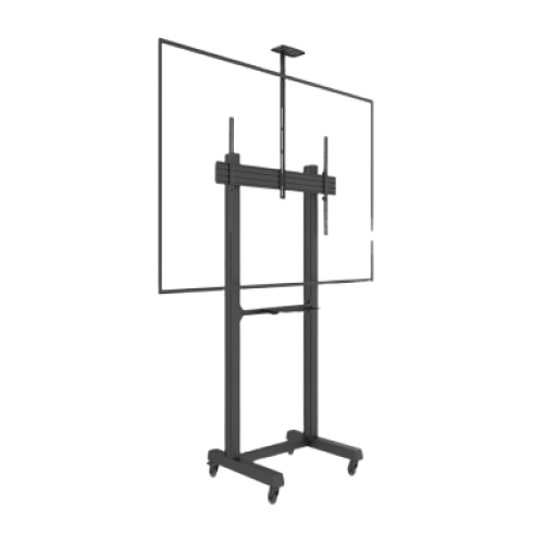 Montaje de Piso Móvil para Pantallas de  65 in a 100 in | vesa 100 x 100 hasta 1000 x 600 | carga maxima soportada 120kg| Fabricado en aluminio y acero