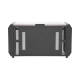 Consola Profesional para Monitoreo o Computo | Ranura para Base de Monitores | Microperforaciones | Luces LED Decorativas | Tomacorriente HTCM1U10C | Tapas Organizadoras de Cables | Niveladores | Rack para Montaje de Equipos | Ranura Pasaca