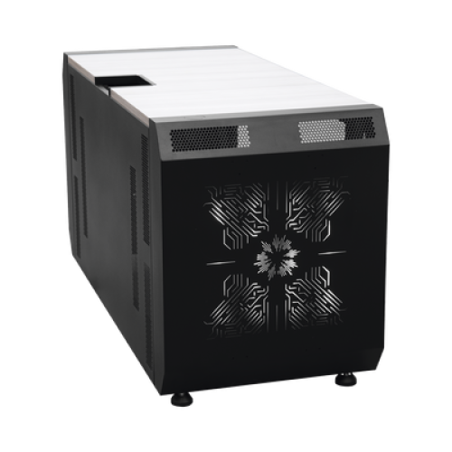 Consola Profesional para Monitoreo o Computo | Ranura para Base de Monitores | Microperforaciones | Luces LED Decorativas | Tomacorriente HTCM1U10C | Tapas Organizadoras de Cables | Niveladores | Rack para Montaje de Equipos | Ranura Pasaca
