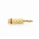 Conector Banana Tipo Tornillo para Bocinas | Instalaciones Profesionales de Audio | Chapado en Oro | Color Rojo (1 Pieza)