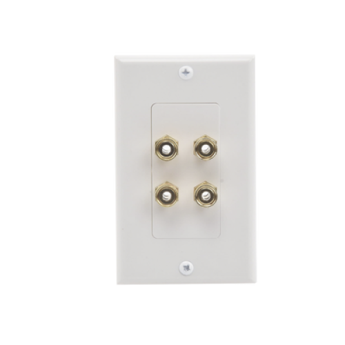 Placa de Pared | Postes de Unión Tipo Banana | Conexión para 2 Altavoces | Fácil Instalación | Conectores Chapados en Oro