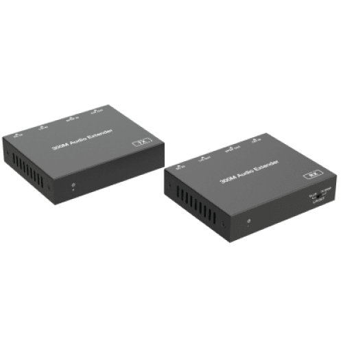 Extensor de Audio | Digital Óptico y Analógico | Transmisión hasta 300 m | Soporte 48/96/192 kHz | Selección de salida en receptor | Función POC bidireccional | Plug-and-Play | Ideal para HDTV, AVR y sistemas multizona
