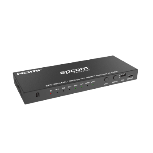 Switch HDMI 4x1 | 8K@60Hz 4:2:0 | 48 Gbps | ARC/eARC | Extracción de Audio | Gestión EDID | Control CEC 