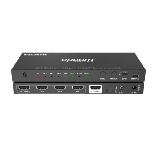 Switch HDMI 4x1 | 8K@60Hz 4:2:0 | 48 Gbps | ARC/eARC | Extracción de Audio | Gestión EDID | Control CEC 