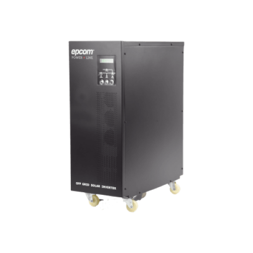 Inversor / Cargador para sistemas tipo isla de 192Vcc/120VCA de 5000W onda sinusoidal pura con controlador MPPT. Administre una fuente fotovoltaica, la red eléctrica y recargue su banco de baterías y su consumo sin problemas.