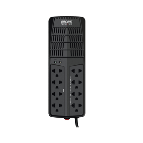 Regulador de Voltaje 1000 VA-500 W /  4 Contactos con AVR / 4 Contactos con Supresor de Picos / Protección RJ11