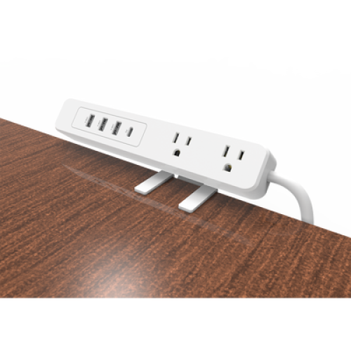 Multicontacto con Montaje para Escritorio / Carga Rápida para 65 W / 2 x Nema 5-15P / 3 x USB-A (5V @3A) / 1 x USB-C (65W)