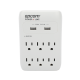 Multicontacto de Pared 110 Vca / Supresor de Picos 1080 Joules / 6 x Nema 5-15P / 2 x USB (5V @3.4A) 