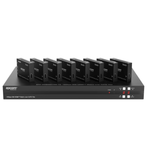 Matriz HDMI 8x8 | 4K@60Hz 4:4:4 | 8 Salidas HDMI + 8 CAT | Extensión hasta 70 m | Audio HD | Control IR/LAN/RS-232/Web GUI Matriz HDMI 8x8 | 4K@60Hz 4:4:4 | 8 Salidas HDMI + 8 CAT | Extensión hasta 70 m | Audio HD | Control IR/LAN/RS-232/Web GUI