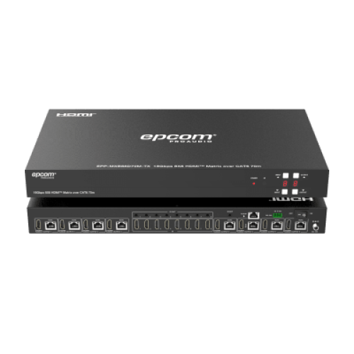 Matriz HDMI 8x8 | 4K@60Hz 4:4:4 | 8 Salidas HDMI + 8 CAT | Extensión hasta 70 m | Audio HD | Control IR/LAN/RS-232/Web GUI Matriz HDMI 8x8 | 4K@60Hz 4:4:4 | 8 Salidas HDMI + 8 CAT | Extensión hasta 70 m | Audio HD | Control IR/LAN/RS-232/Web GUI