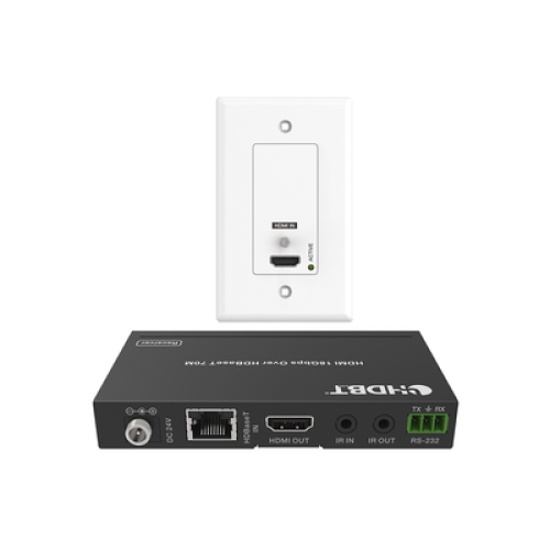 Kit Extensor HDBaseT | 4K2K@60Hz 40m | 1080p 70m | Función PoC | IR Bidireccional | RS-232 | 