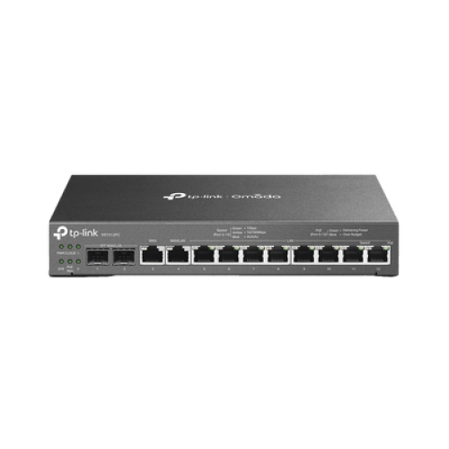 Router Omada VPN / SDN Multi-WAN 1G / Switch con PoE y Controlador  / 2 puerto WAN/LAN SFP 1G / 1 Puerto RJ45 WAN / 1 Puerto WAN/LAN RJ45 / 8 Puertos PoE+ LAN RJ45 /  24,980 Sesiones Concurrentes 