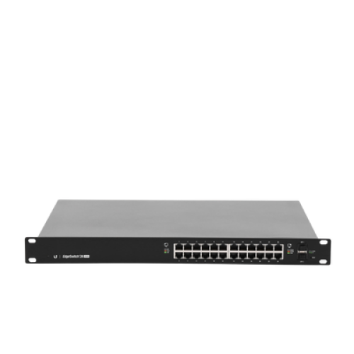 Switch EdgeMAX administrable de 24 puertos Gigabit con PoE+/PoE Pasivo 24V + 2 Puertos SFP, 250 W