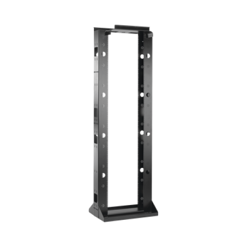 Rack de 2 Postes Sísmico, Estándar de 19 in, Rieles Numerados y Roscados #12-24, Fabricado en Acero, 45 Unidades de Rack, Color Negro