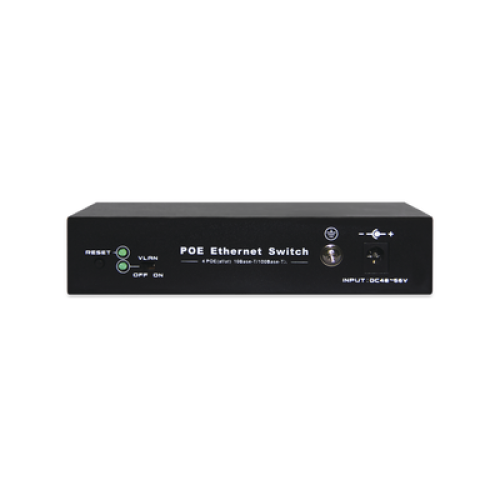 Switch PoE / 100 Metros PoE / 4 puertos 802.3af /at ( 60 W ) 10/100 Mbps + 1 puerto uplink 