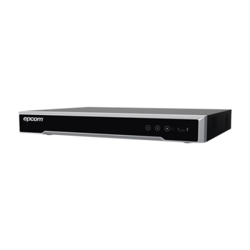DVR 8 Megapixel / 8 Canales 4K TURBOHD + 8 Canales IP / 1 Bahía de Disco Duro / 4 Canales de Audio / Audio por coaxitron / 8 Entradas de alarma / Vídeoanálisis